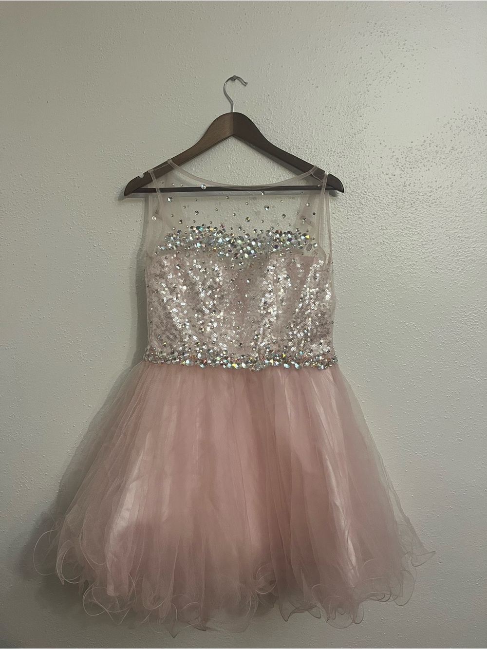 Pink Sequin Tulle Homecoming Dress
